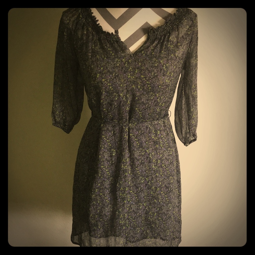 Gray floral dress